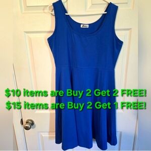 HEROU ROYAL BLUE SCOOP NECK DRESS